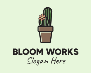 Cactus Flower Pot  logo design