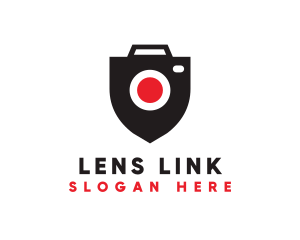 Camera Lens Shield logo design