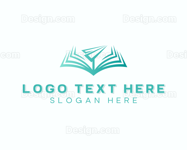 Book Paper Plane Flight Logo