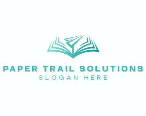 Book Paper Plane Flight logo design