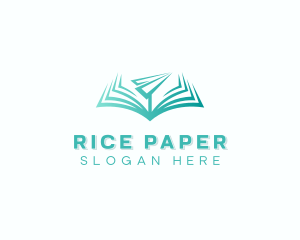 Book Paper Plane Flight logo design