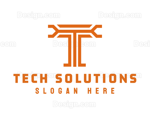 Modern T Outline Logo
