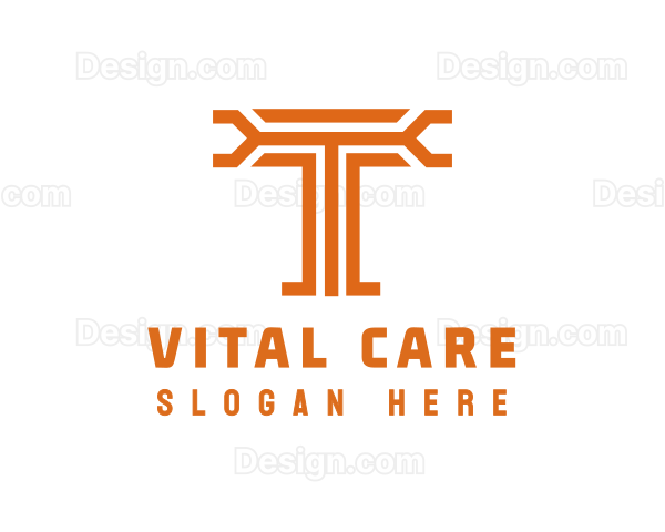 Modern T Outline Logo