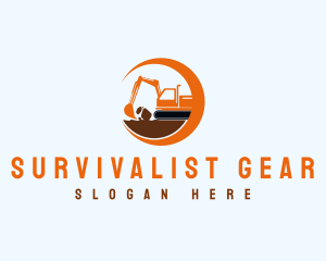 Excavator Digging Construction logo design