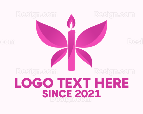 Pink Butterfly Candle Logo