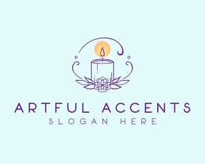 Floral Candle Decor logo design