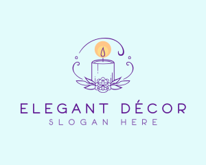 Floral Candle Decor logo design