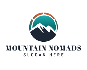 Speedometer Mountain Sun logo design