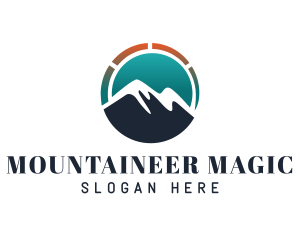 Speedometer Mountain Sun logo design