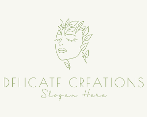 Eco Woman Face logo design