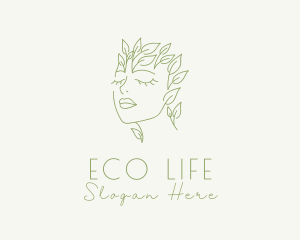 Eco Woman Face logo design