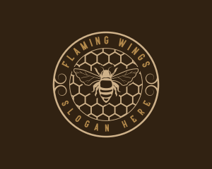 Bee Insect Hive logo design