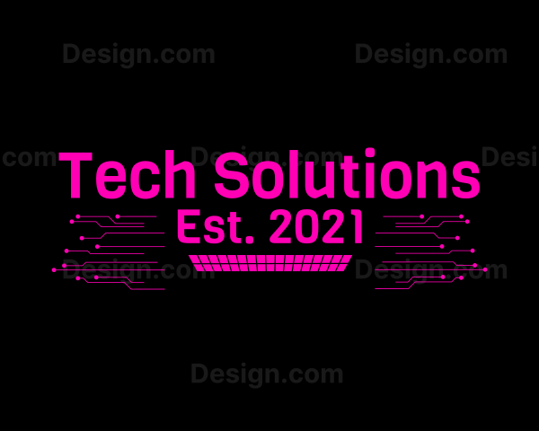 Pink Technology Circuit Logo