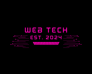 Pink Technology Circuit logo design