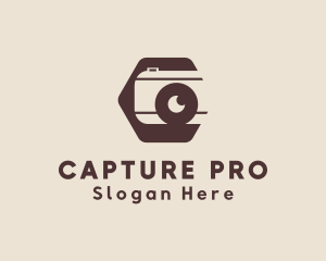 Retro Camera Snapshot Moon logo design