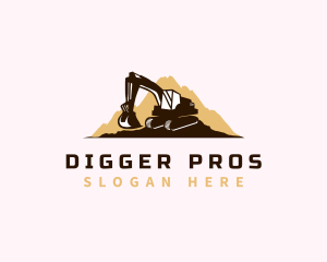 Backhoe Excavator Miner logo design