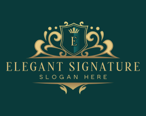 Elegant Shield Crown logo design