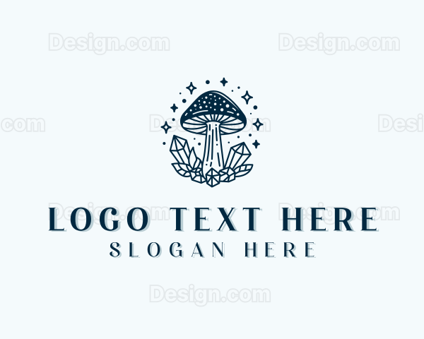 Crystal Mushroom Fungus Logo