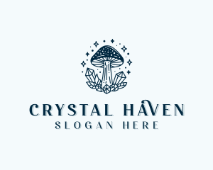 Crystal Mushroom Fungus logo design