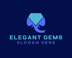 Wild Elephant Gem logo design