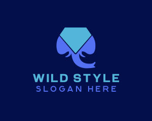 Wild Elephant Gem logo design