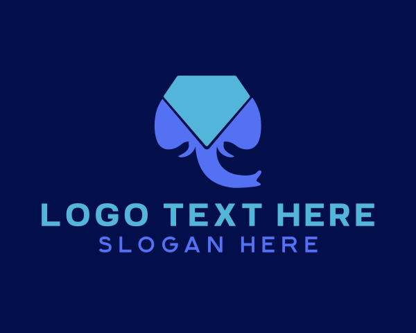Blue Elephant logo example 1