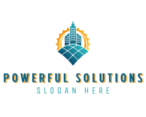 Solar City Building logo design