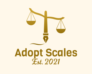 Justice Scale Pen logo design