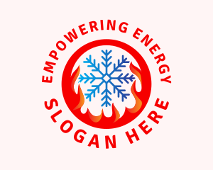 Flame Snowflake Energy logo design