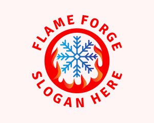 Flame Snowflake Energy logo design