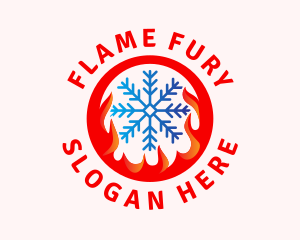 Flame Snowflake Energy logo design