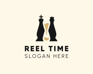 Hourglass Chess Piece logo design