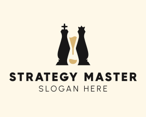 Hourglass Chess Piece logo design