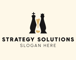 Hourglass Chess Piece logo design