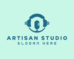 Headphones Microphone Studio logo design