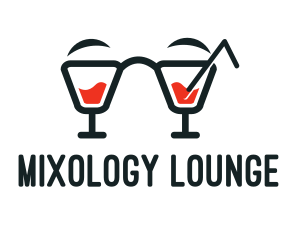 Nerd Cocktail Drink logo design