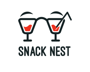 Nerd Cocktail Drink logo design