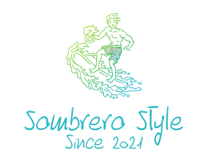 Surfer Beach Beer logo design