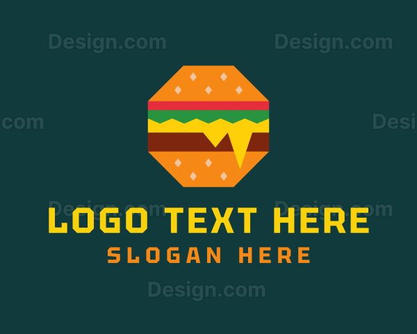 Octagon Cheesy Burger Logo