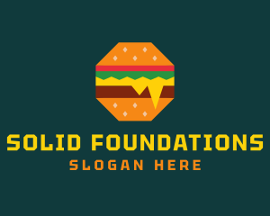 Octagon Cheesy Burger Logo