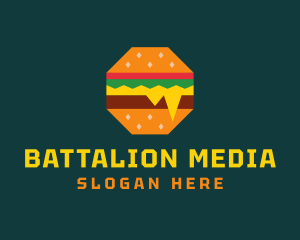 Octagon Cheesy Burger logo design