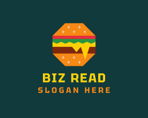 Octagon Cheesy Burger logo design