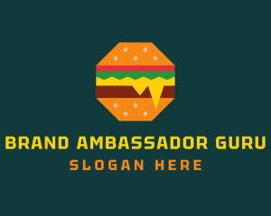 Octagon Cheesy Burger logo design