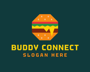 Octagon Cheesy Burger logo design