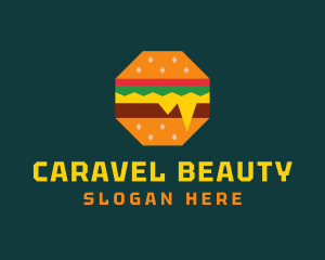 Octagon Cheesy Burger logo design