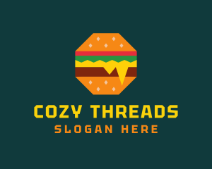 Octagon Cheesy Burger logo design