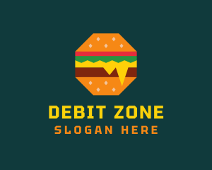 Octagon Cheesy Burger logo design