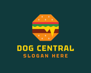 Octagon Cheesy Burger logo design