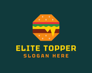 Octagon Cheesy Burger logo design