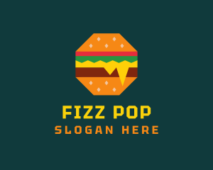 Octagon Cheesy Burger logo design